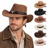Bull Head Rivet Decor Band Western Cowboy Hat Breathable Viscose Fiber Hat  Outdoor Travel