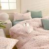 Duo Xi Ai Mei Double-Layer Cotton 4-Piece Bedding Set: Bed Sheet & Quilt Cover