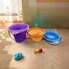 Retractable Beach Folding Buckets Portable Beach Collapsible Bucket Sandbox Toy Bucket  Summer