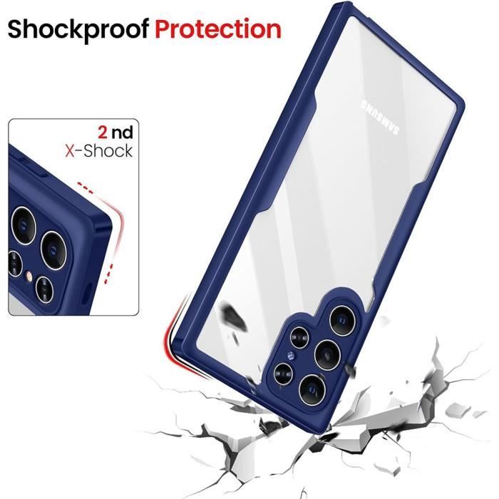 Coque de protection - BOOLING - Samsung Galaxy S24 Ultra - 360 Intégrale - Anti-Rayures - Bleu Marine