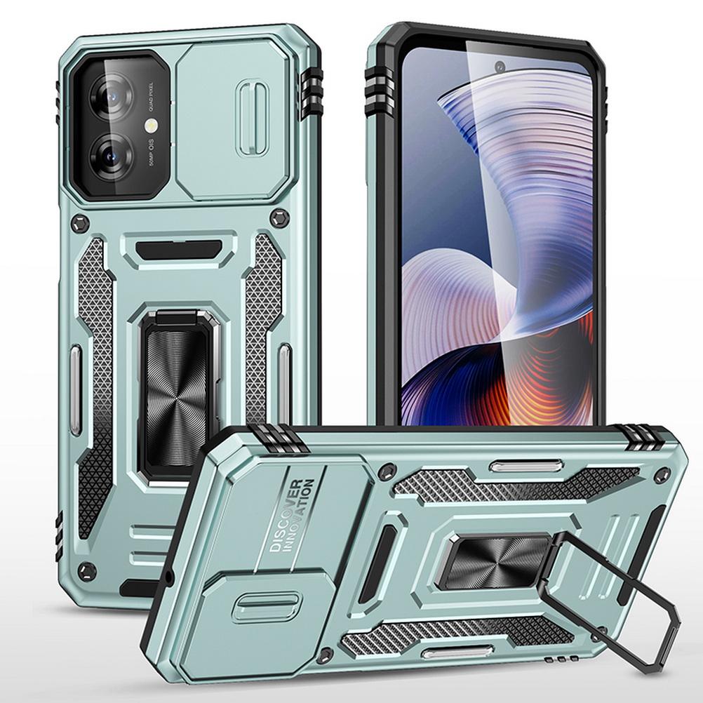 Slid Camera protect case for Moto G55 G84 G54 G24 Power G14 G04 G04S G53 G23 G13 E14 E13 G32 Armor Metal Ring Holder Stand Cover
