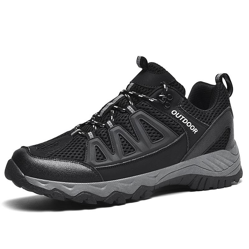 2024 Men's Shoes Mesh Outdoor Hiking Shoes Sports Leisure Spring and Autumn Dad Travel Breathable Hiking Casual Shoes