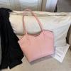 Women Fashion Retro Colorblock Simple Large Capacity Commuting Tote Shoulder Bag