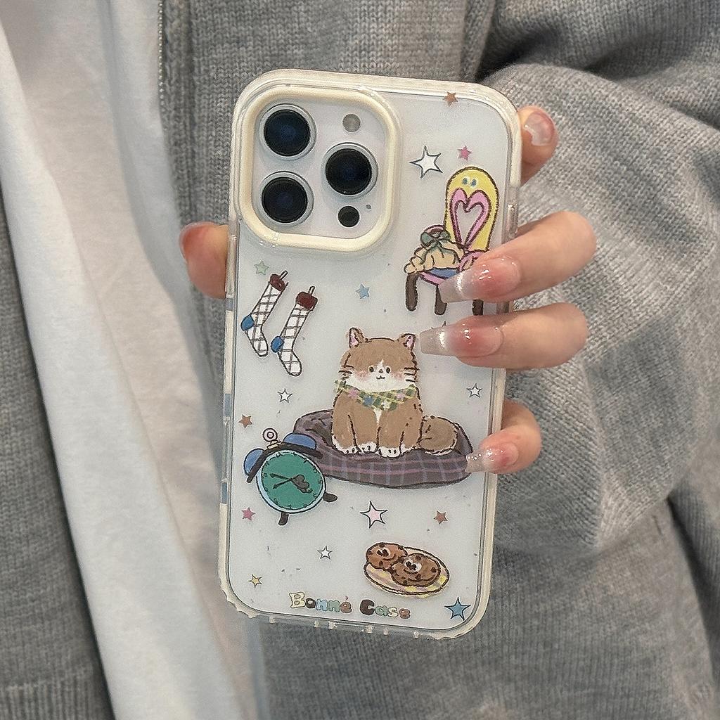 Children's Fun Cartoon for IPhone15 for Apple 16pro Max Phone Case Ins Cat Drawing 17For14 Soft 13 Magnetic