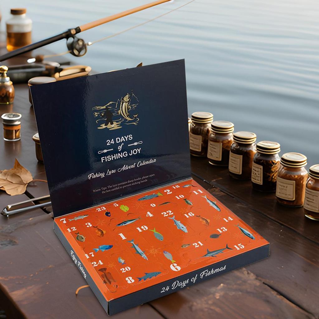 Christmas Fishing Lure Countdown 24 Days Fishing Gear Advent Bait For Daily Freshwater Saltwater For Angler Husband Father