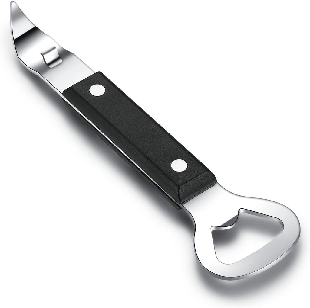 2 in 1 Stainless Steel Can Opener Manual Punch Can Opener Beer Opening Tools Jar Opener for Weak Hands Removes Tight Jar Lid