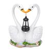 Solar Swan Garden Statue with Hanging Lantern Light Romantic Swan Couple Outdoor Solar Light Resin Water Proof Yard