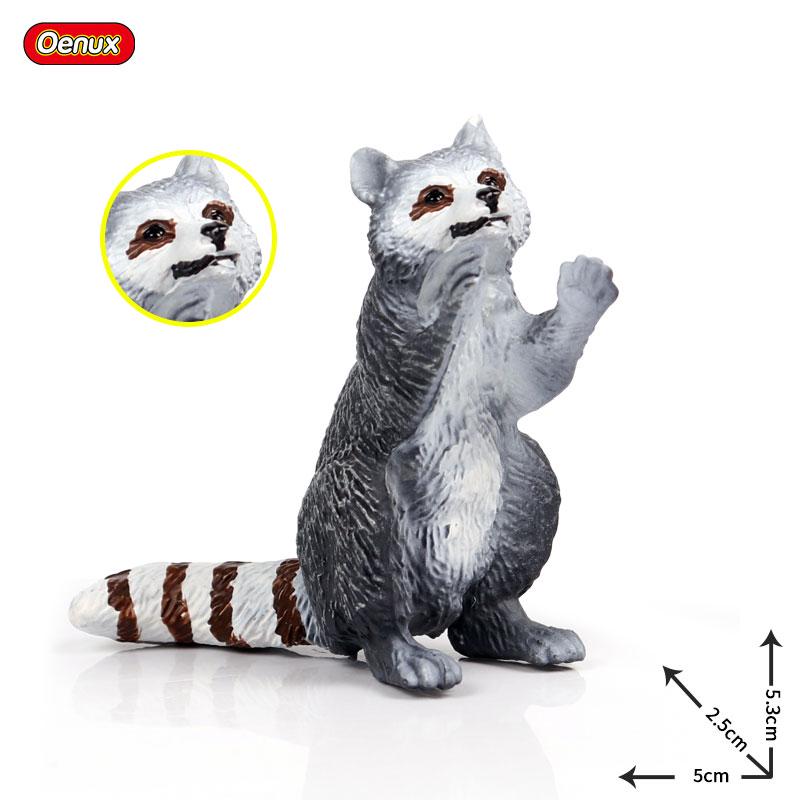 Oenux Simulation Wild Figurines Black Bear Wombat Raccoon Model Action Figures Forest Animals Toy Home Decoration Kids Education