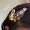 Simulation Light Bulb Lighted Hair Clips Luminous Bulb Shape Hairpin Luminous Hairpin  Girls Wear