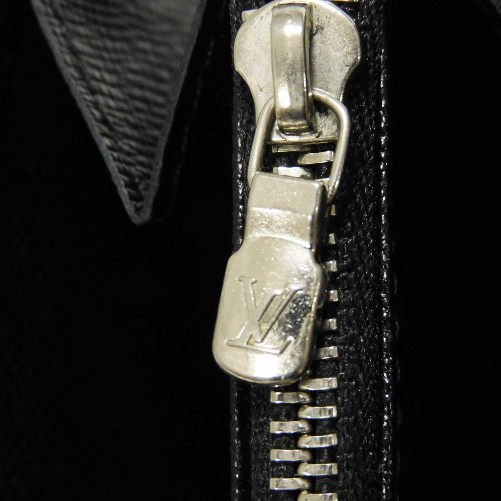 Used 12564 Zippy Organizer N63077 7940 Old Model Logo Black Gray Zip Around Damier Graphite Noir Men's from Japan