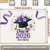 2D Graduation Photography Backdrop Class of 2026 with Purple Floral Cap Background