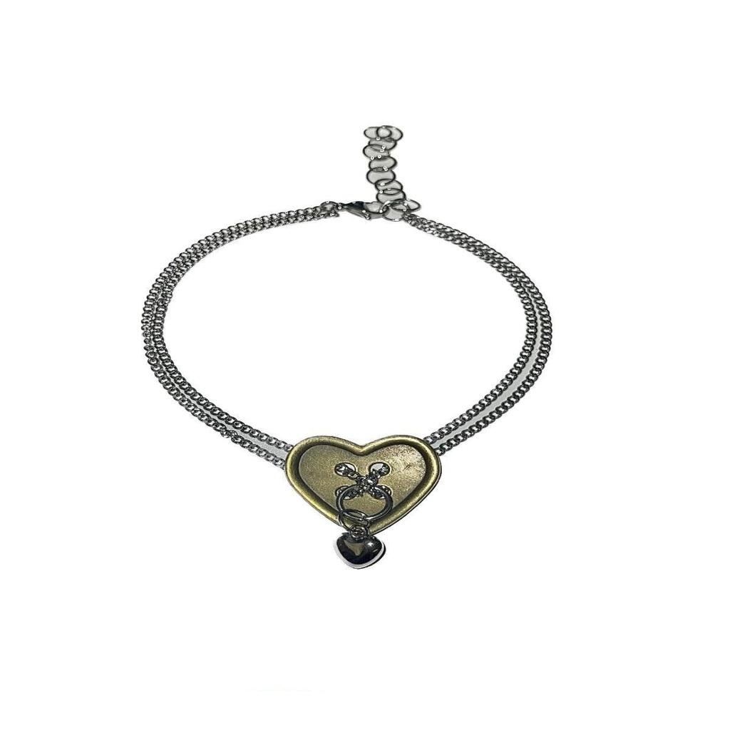 European and American cross-border y2k babes butterfly leather collar punk rock choker collarbone chain necklace foreign trade jewelry