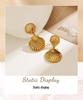18K Gold Waterproof Titanium Stainless Steel Shell Pendant Stud Earrings