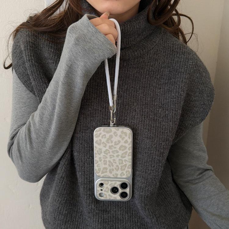 Korean Style Wild Leopard Print Phone Case for iPhone 14/15/16/17 Pro Max