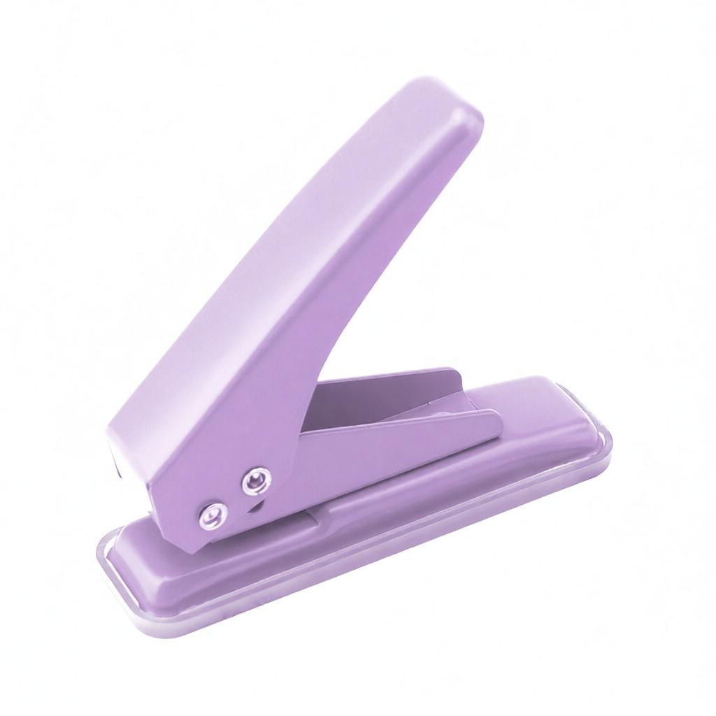 Mini Metal Single Hole Punch 1 Hole Paper Puncher 20 Sheet Capacity 6mm Holes Reduced Effort with Scraps Collector for Office School Home Supplies