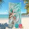 Beach Theme Beach Towel Starfish Shell Printing Microfiber Quick Drying Absorbent Large Bath Towel