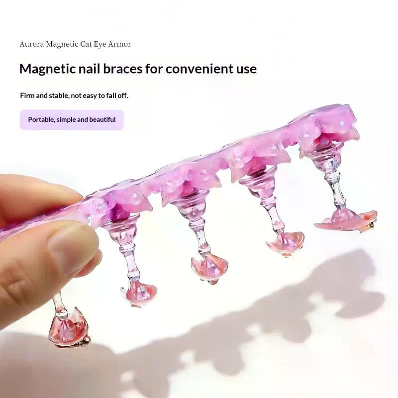 Magnetic Acrylic Nail Practice Stand Butterfly Shape Nail Display Stand Tips Holder Wearable Nail Display Stand Tool