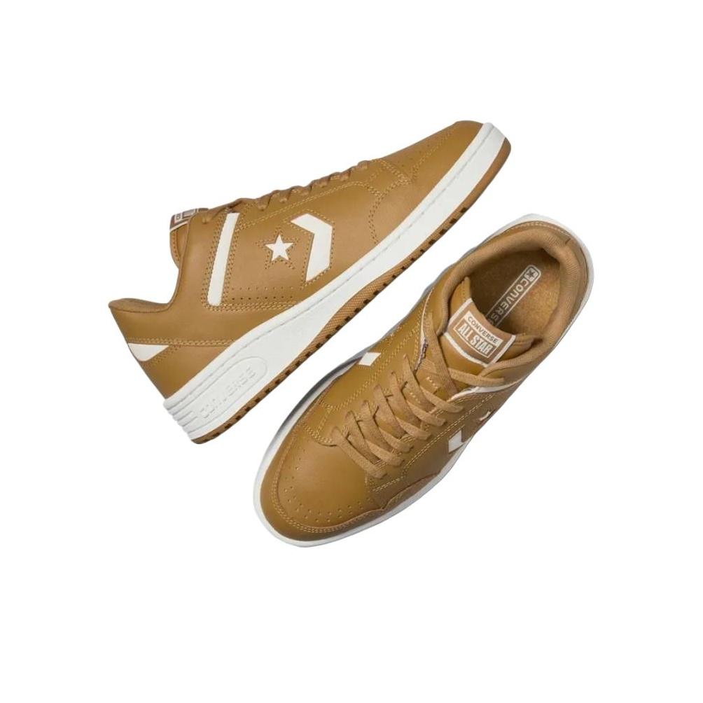 Converse Waffe Niedriger Krötenstuhl Tan Unisex Sneaker Reiher Vintage-Weiß A10343C