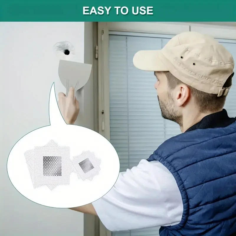 5Pcs Drywall Repair Kit Fiberglass Mesh Crack Patch Self Adhesive Wall Repair Patch with Scraper Sandpaper For Wall Renovation