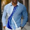 Men's Geometric Gradient Line Waves Shirt Button Up Shirt Long Sleeve Fashion Casual Outdoor Spring Fall 3D Print Collared Shirt