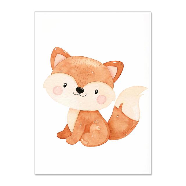 Animal Rabbit Sika Deer With Flowers Nursery Wall Art Canvas Painting Posters And Prints Wall Pictures Baby Kids Room Décor No Frame