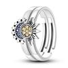 925 Silver Rings Original Design Blue Zircon Star Moon Finger Rings For Women High Quality Wedding Jewelry Gift