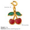 Vitality Sweet Wind Rhinestone Variety Jewelry Buckle Cherry Pendant Stainless Steel Gold Plated Exquisite Accessories