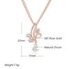 Shiny Natural Zircon Flower Pendant Necklace For Women Fashion  Rose Gold Color Ethnic Bridal Wedding Jewelry