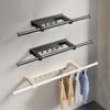 Wall Mounted Telescopic Clothes Rack Punch-free Clothes Hanger Clothes Drying Rack  Indoor