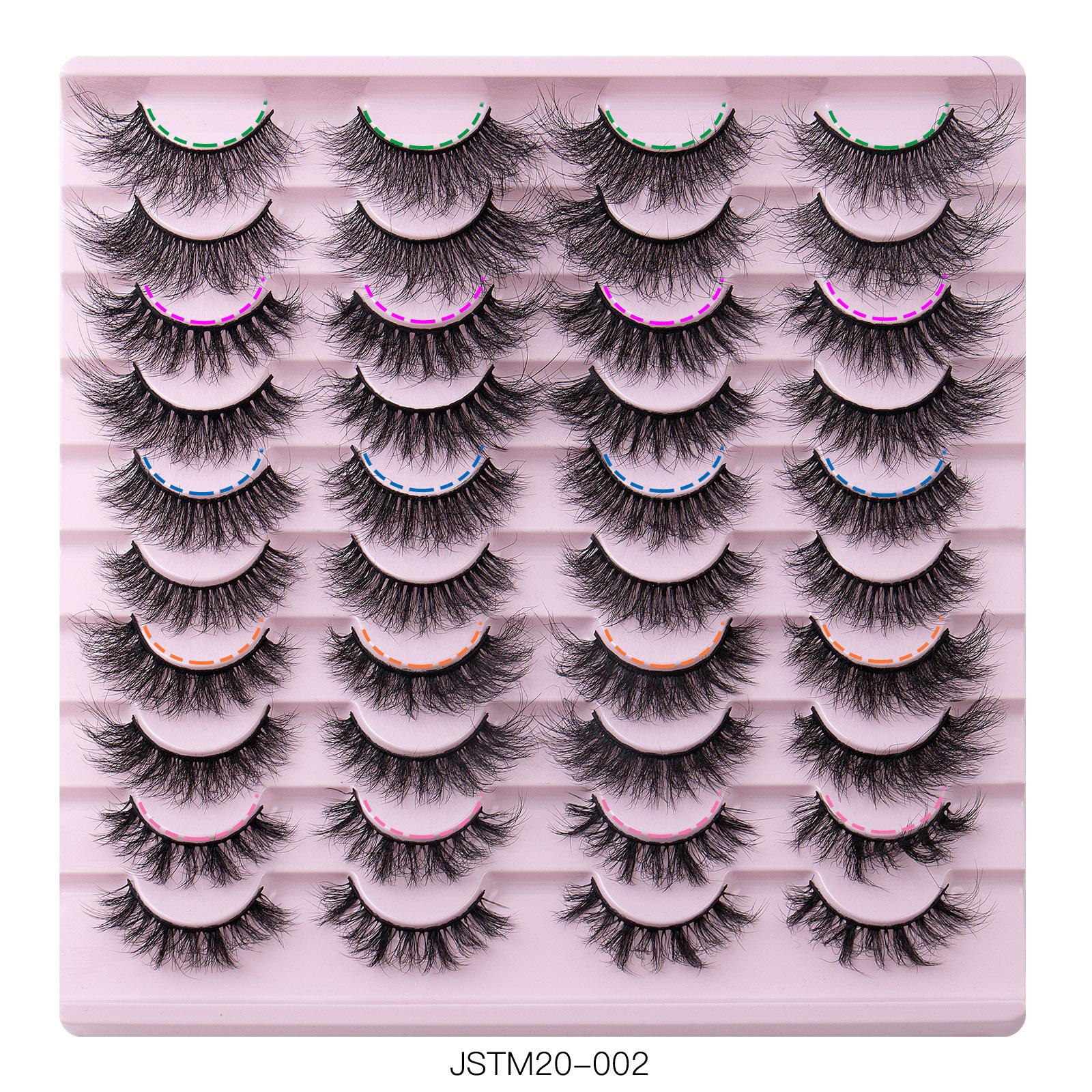 

Накладные ресницы из искусственного норкового волокна, 20 пар густых завитых многослойных жареных ресниц