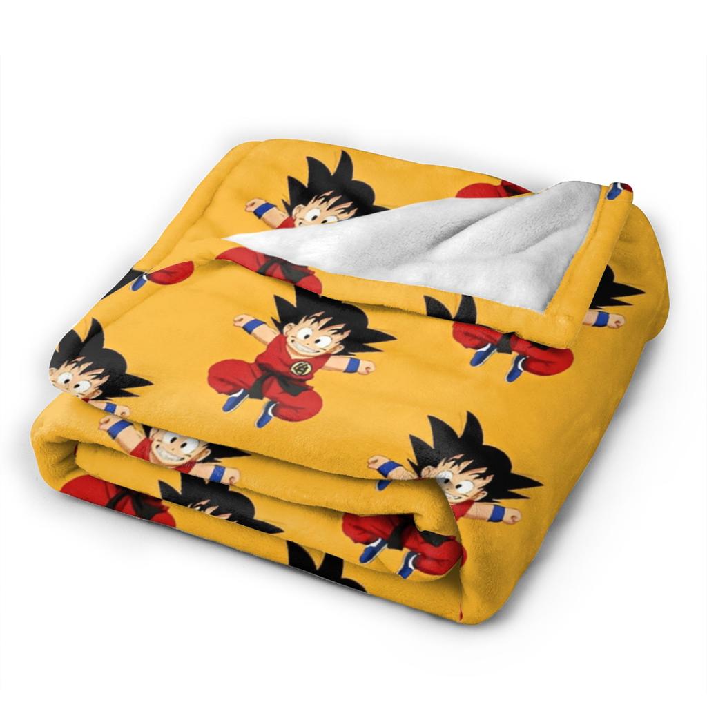 DBZ Goku Pattern Blanket Anime Characters Plush Funny Warm Throw Blanket for Coverlet Spring/Autumn,