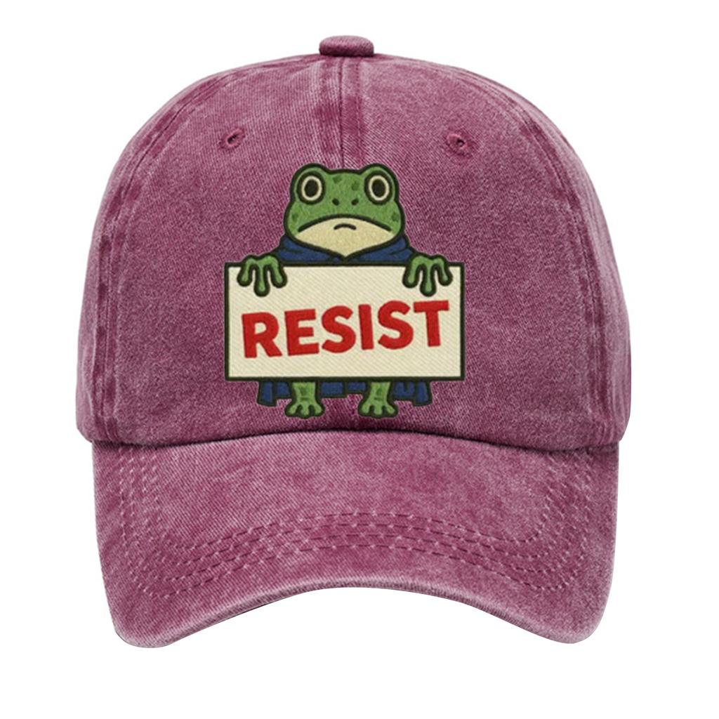 Men's Washed Cotton Baseball Cap With Printed Distressed Soft Top Denim Hat, Vintage Hat