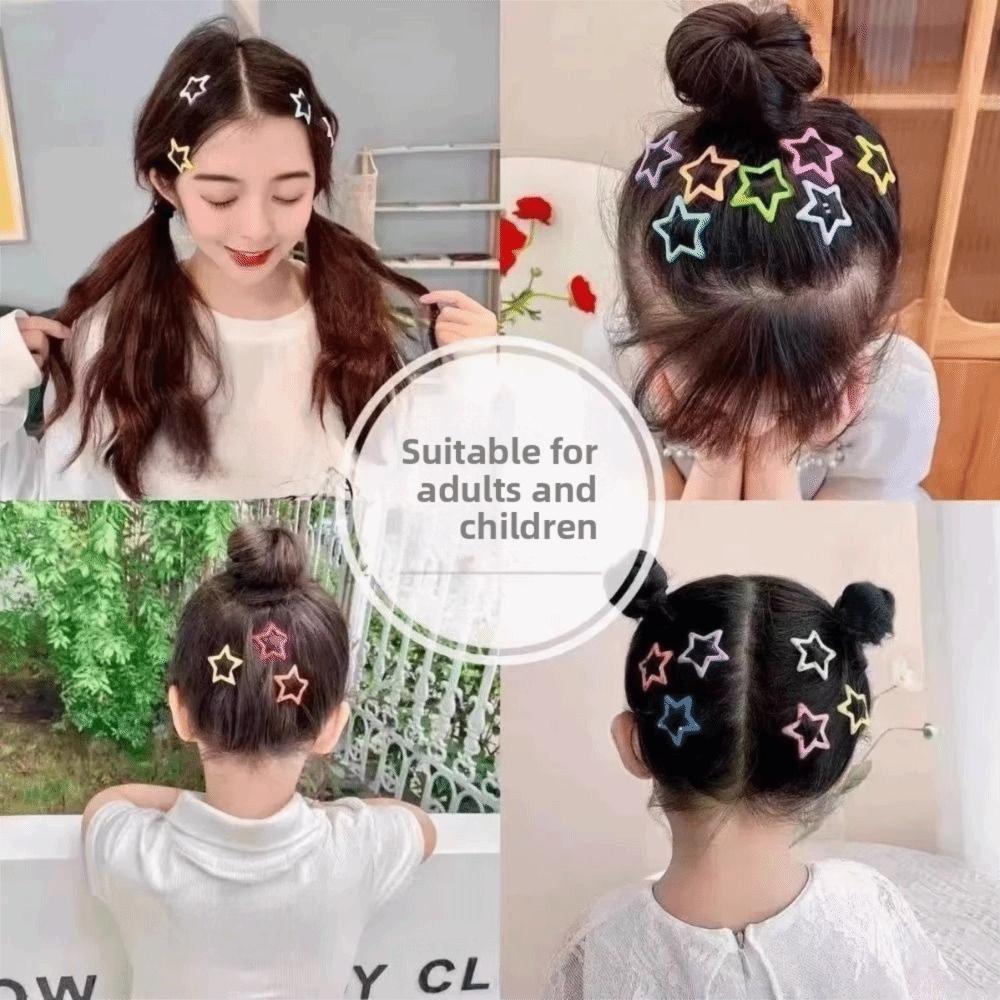 20PCS Dopamine Star Barrettes Headwear Metal Snap Clip Star BB Hair Clips  Kids Hair Accessories