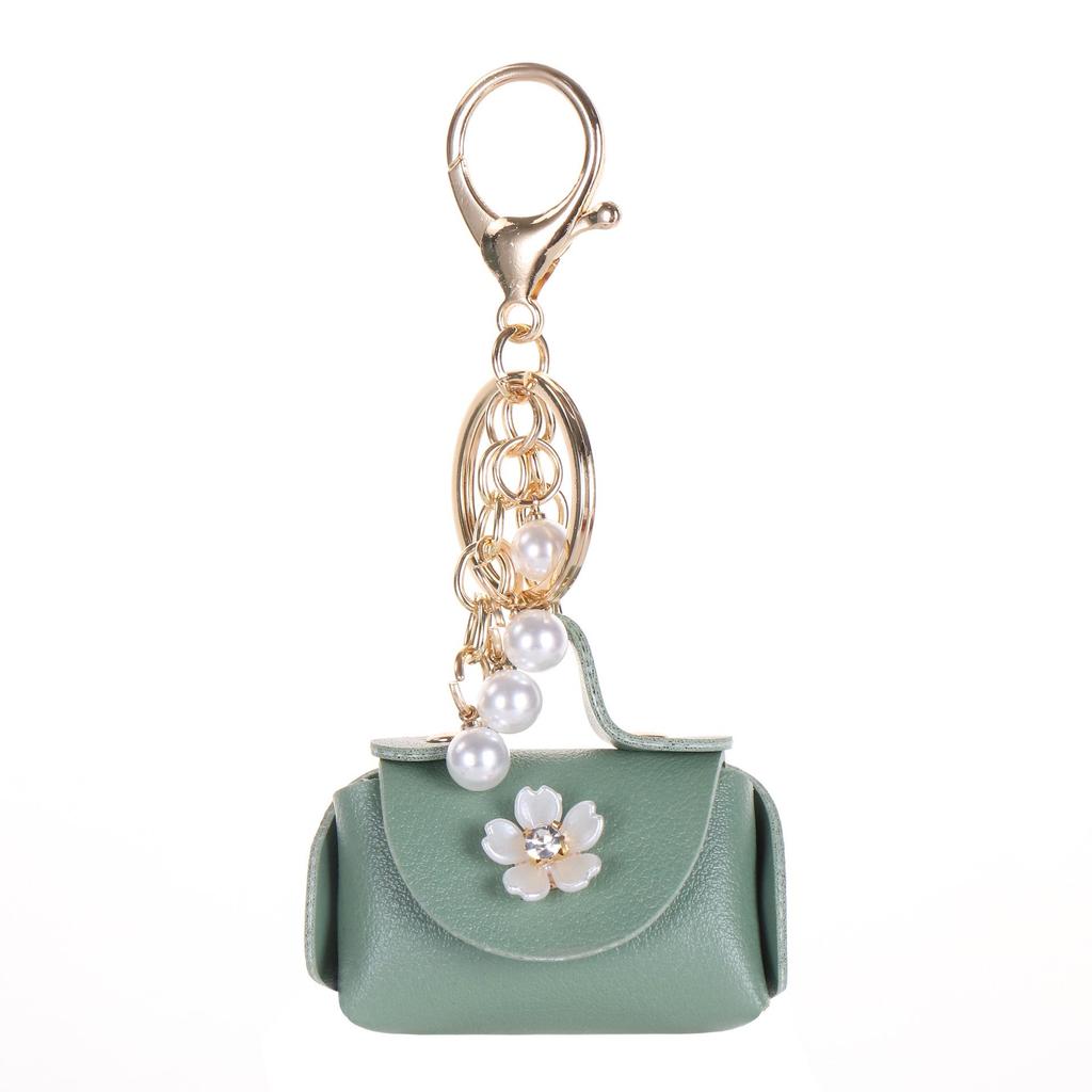 Xiaohongshu Mini Keychain Bag - Cute & Stylish Coin Purse and Korean-Style Leather Car Key Pendant