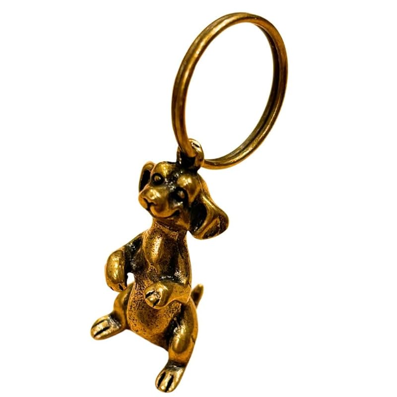 

[DAZUMA] key ring dog dog feng shui good luck pendant top brass antique money luck charm Goods accessories pendant strap puppy dog