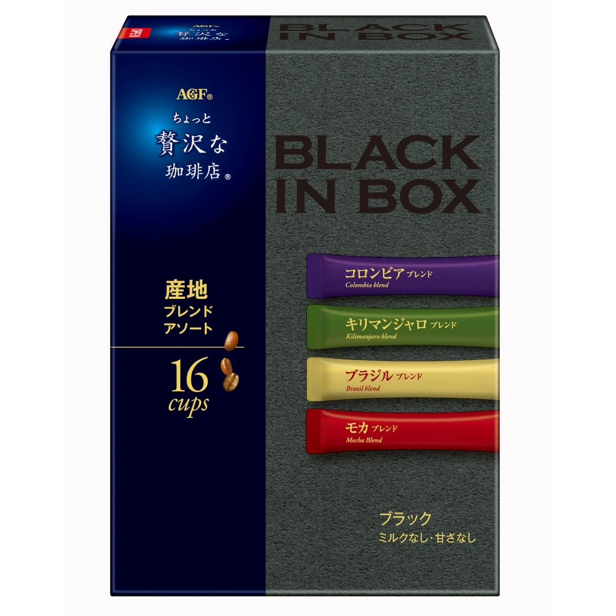 AGF Chotto Zeitaku na Kohiten Black Inbox Sanchi Blend Assort 16 Sticks Stick Coffee Instant Assortment