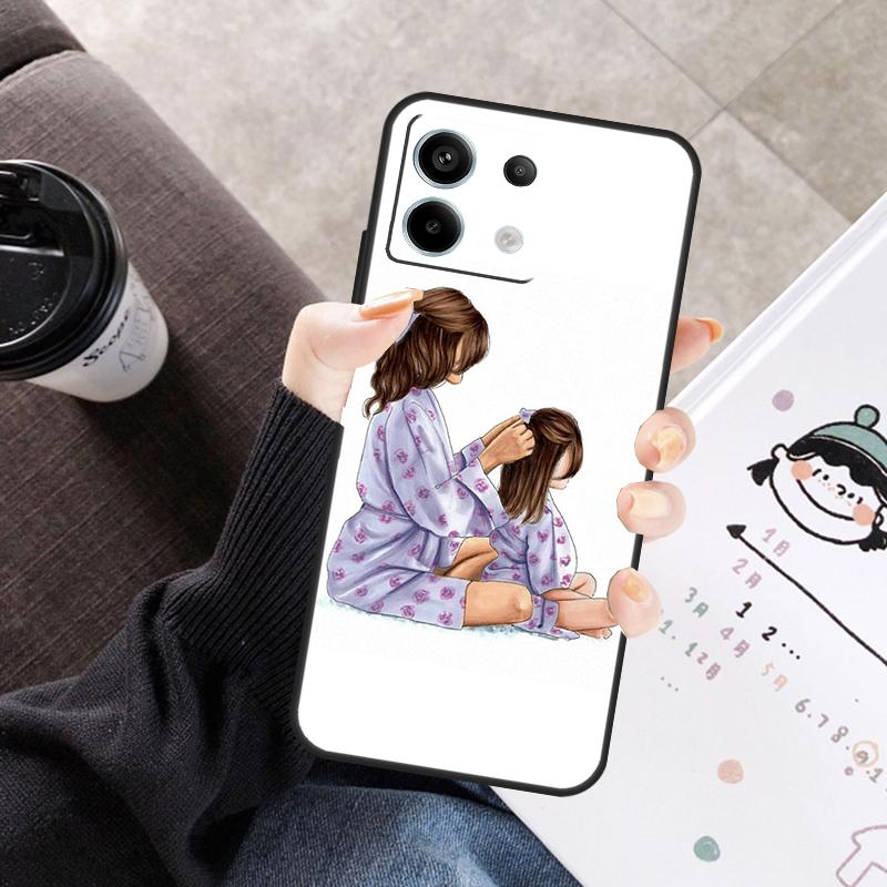 Mom and Daughter Cover For Xiaomi Redmi Note 14 13 10 11 12 15 Pro Plus Case For Redmi 15C 13C 12C 10C 14C 15