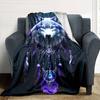 1pc Wolf Dreamcatcher Throw Blanket Soft Flannel, Cozy All Season Polyester Perfect for Home, Office