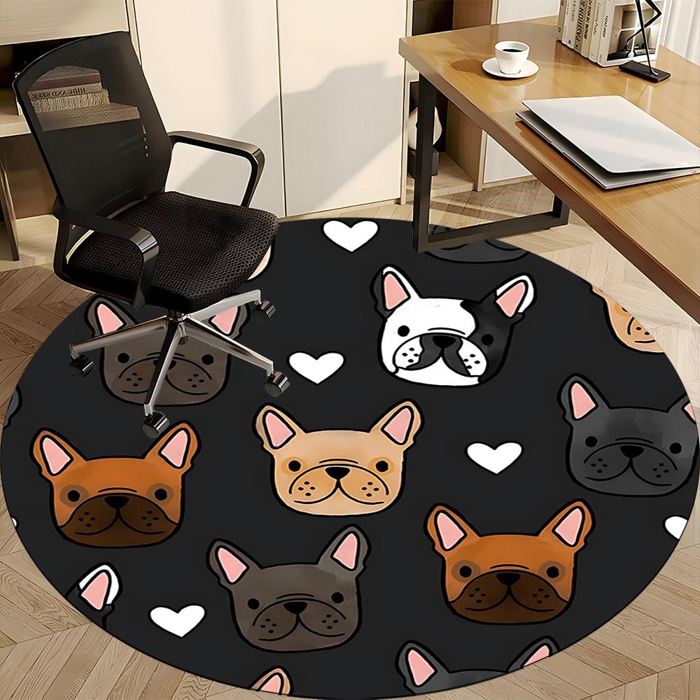 1pc French Bulldogs Chair Carpet for Office - Durable, Ideal for Chair Mats, Stylish & Functional Decorative Rug yy260130092