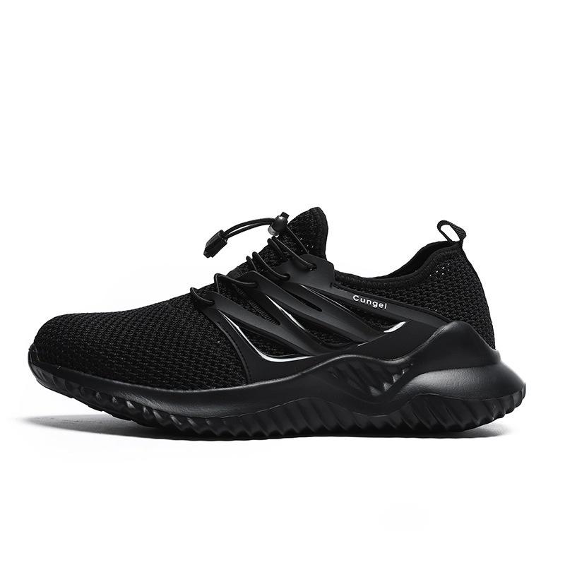 

Мужская модная обувь со стальным носком, защитная обувь из кевларового волокна, дышащая, небьющаяся, антипирсинговая рабочая обувь для мужчин 39 чёрный