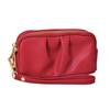 Portable PU Leather Women Long Wallet Double layer Large Capacity Shopping Wrist Bag Zipper Solid Color Handbag