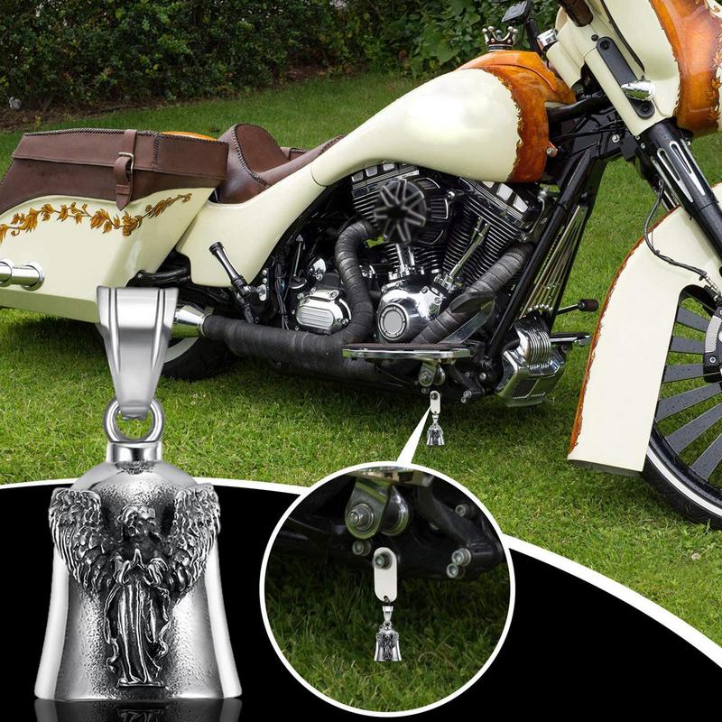 Bell Biker Bell Lucky Angel Wings Motorcycle Bell Keychain Punk Men Biker Lucky Amulet Exorcist Jewelry Accessory