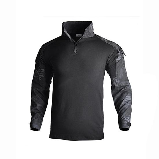 

S-3XL Камуфляжна чоловіча футболка Бойова футболка Полювання на відкритому повітрі Чоловіча футболка з довгим рукавом і налокітниками 3XL.