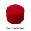 1Pc Round Seat Cover Elastic Protector Soft Pouffe Stool Removable Flannel Stool Cover Footstool