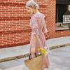 NICOLE & DORIS Basket Bag, Straw Tote, Handwoven Straw Bag, Women's, Summer, Beach, Bohemian Style, Perfect for Fireworks Festivals, Yukata, and