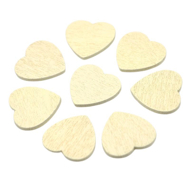 18mm Wooden Heart Chips, 100pc Pack - Colored Wedding & Festival DIY Decorations