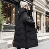 Winter Thickened Down Cotton Jacket Medium Length Women's Detachable Hat Warm Coat