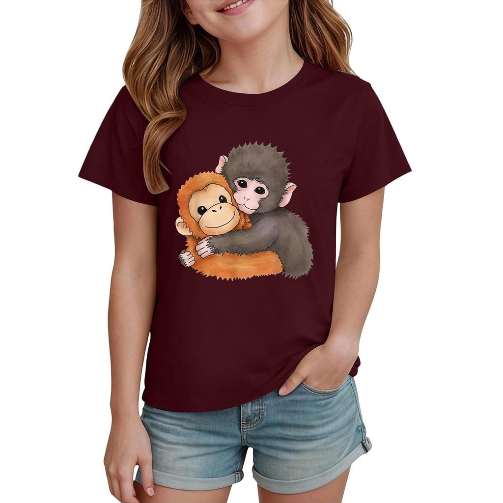 Boys' And Girls' Printed Fashion Casual Short-Sleeve T-Shirts
