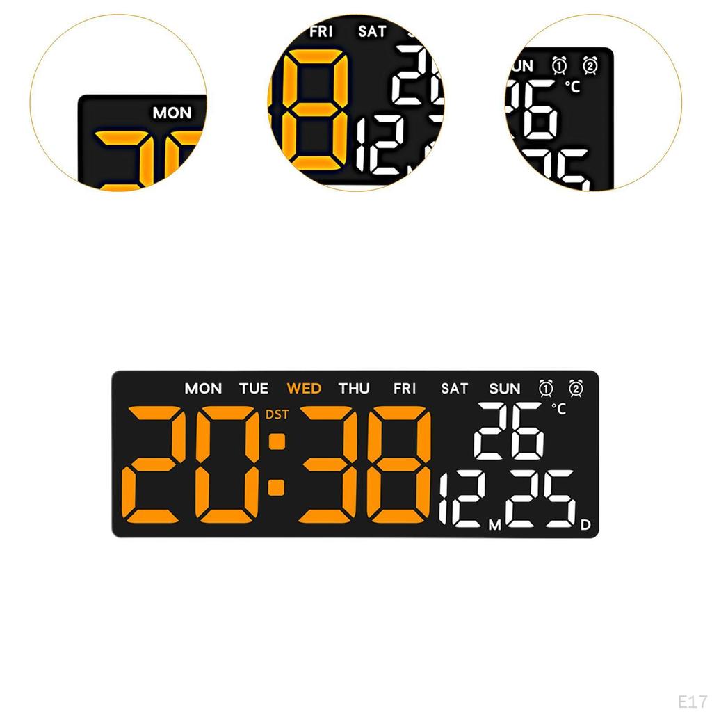 Desk Clock Displaying Date, Time, and Temperature Features