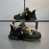 Casual Microfiber Leather Spring Breathable Increased Internal Platform Shoes for Male Women Fashion Running Chunky Sneakers